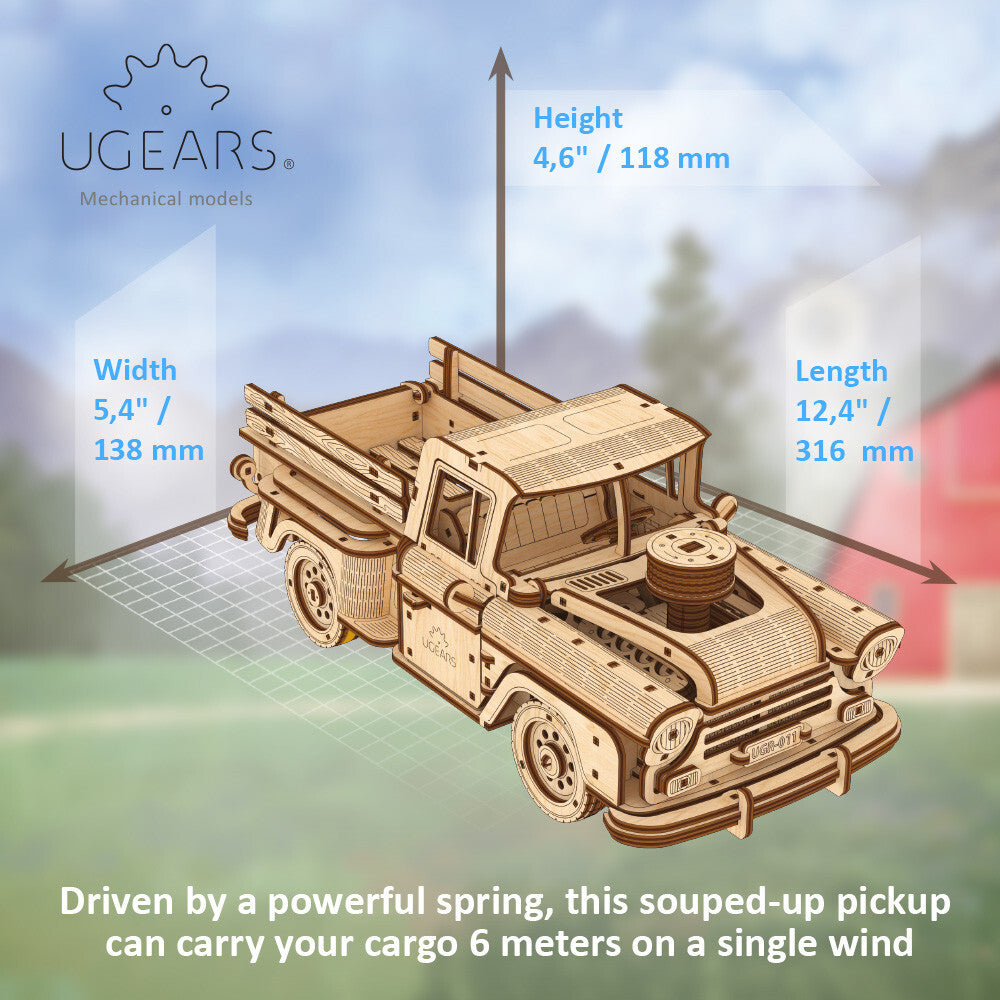 70171-ugears-pickup-lumberjack-mechanical-diy-wooden-3d-puzzle-460pc