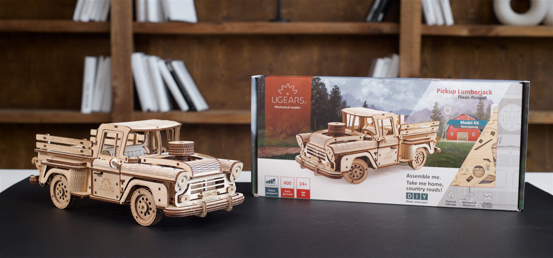 70171-ugears-pickup-lumberjack-mechanical-diy-wooden-3d-puzzle-460pc