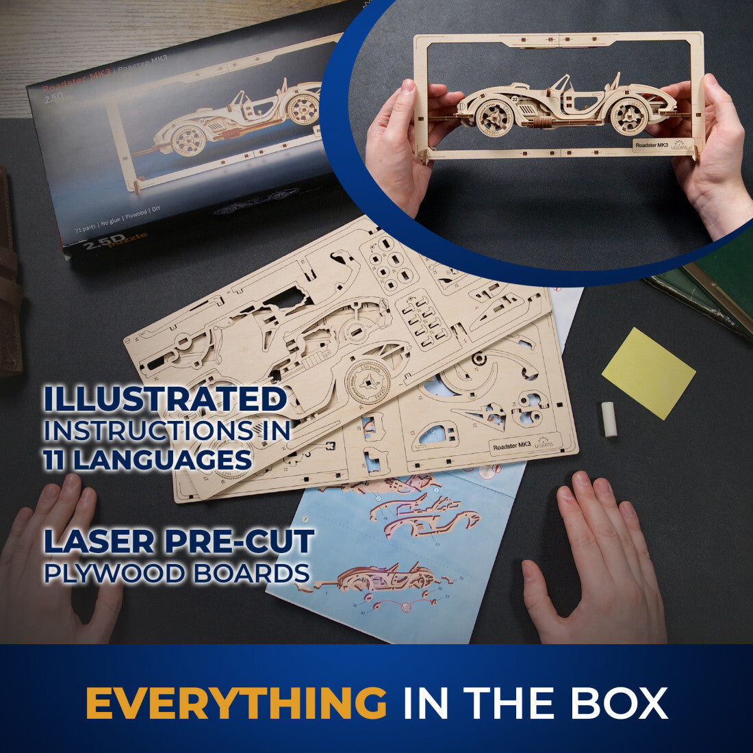 70195-ugears-roadster-mk3-mechanical-diy-wooden-2-5d-puzzle-62pc