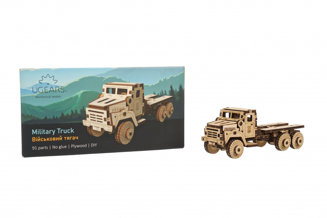 70199-ugears-military-truck-mechanical-diy-wooden-3d-puzzle-91pc