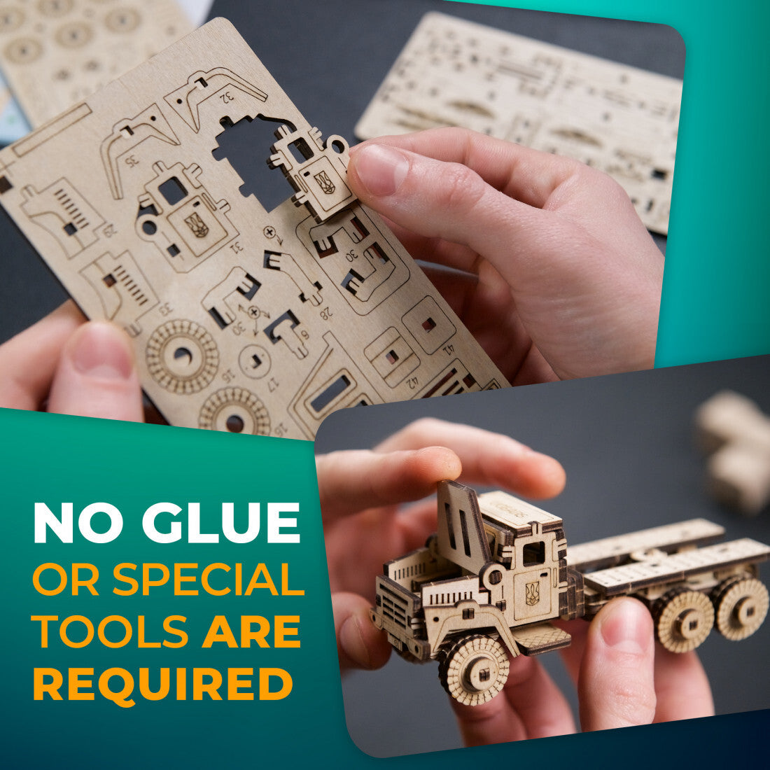 70199-ugears-military-truck-mechanical-diy-wooden-3d-puzzle-91pc