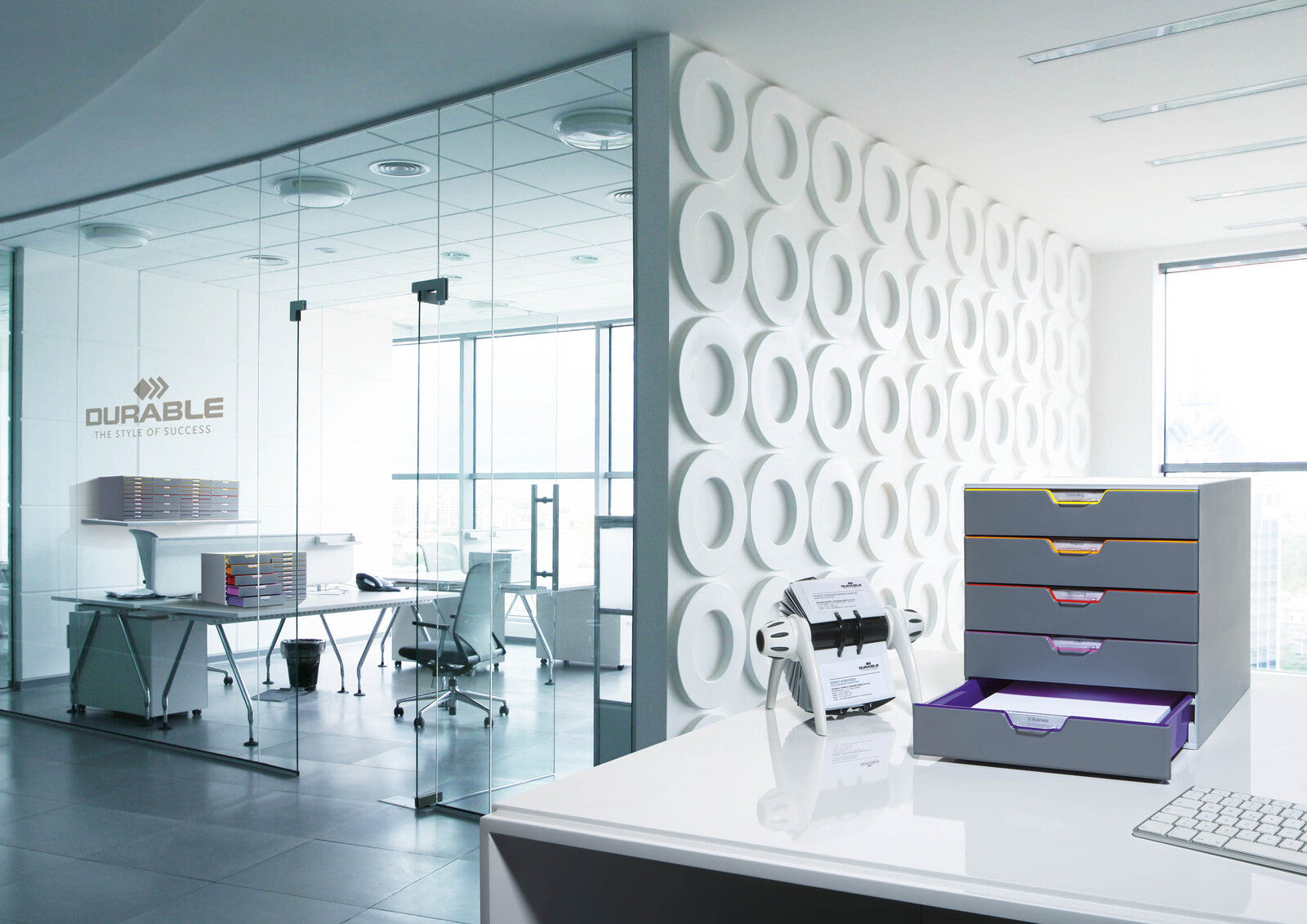 760527-durable-varicolour-plastic-file-drawer-5-organiser-grey