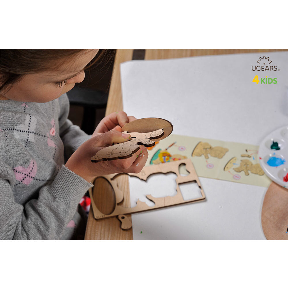 Ugears 3D Painting Bear DIY Wooden Puzzle 8pc