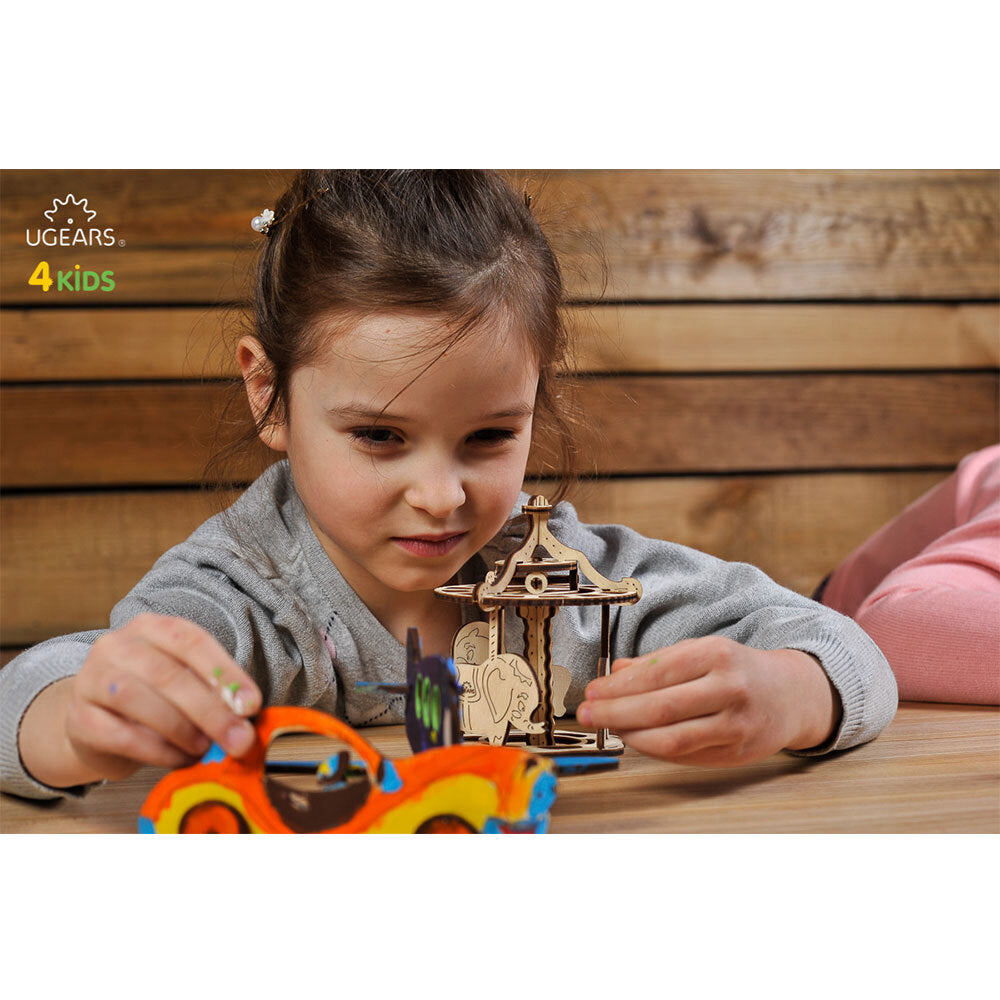 Ugears 3D Colouring Car DIY Wooden Puzzle 8pc