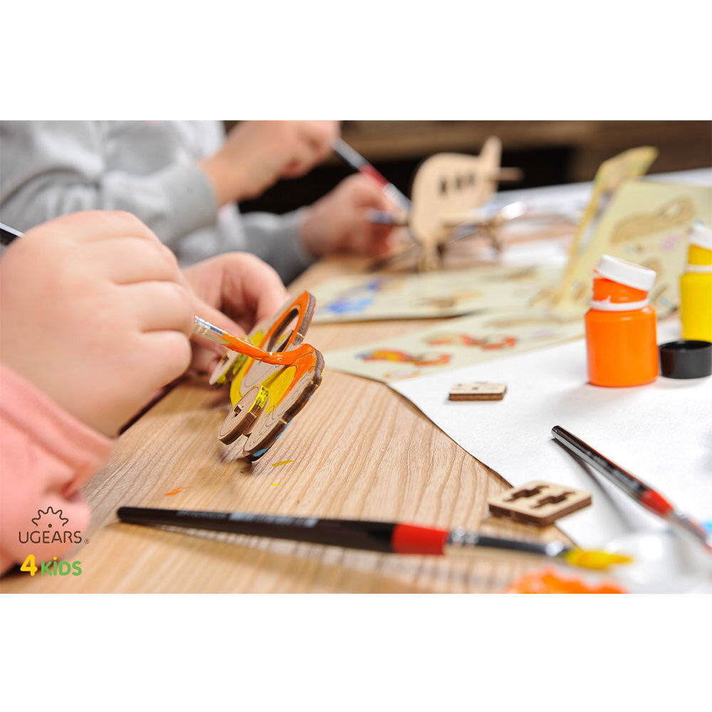 Ugears 3D Colouring Car DIY Wooden Puzzle 8pc