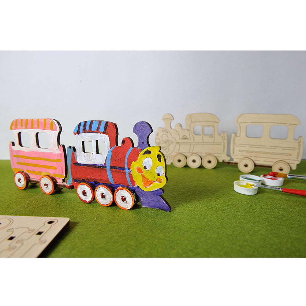 Ugears 3D Painting Locomotive DIY Wooden Puzzle 1pc