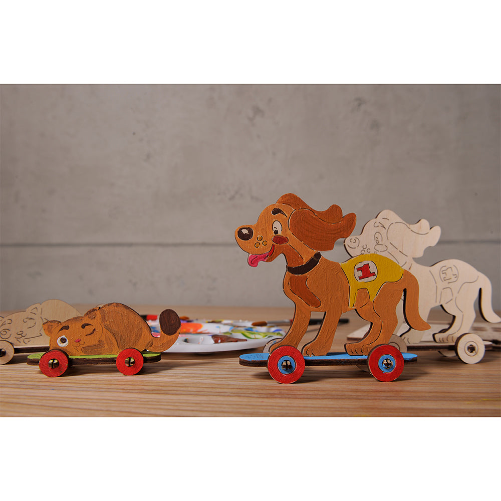 Ugears 3D Painting ten & Puppy DIY Wooden Puzzle 1pc