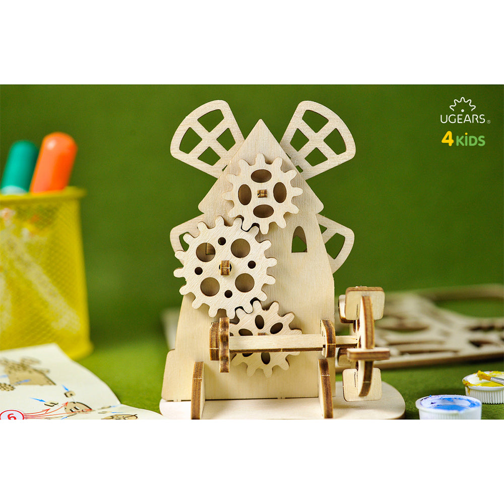 Ugears 3D Painting Windmill DIY Wooden Puzzle 23pc