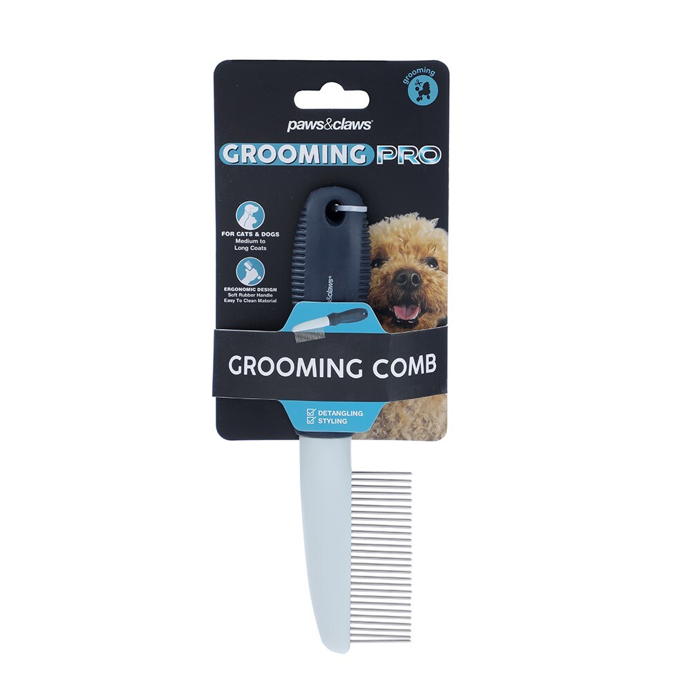 34429-paws-claws-dog-grooming-pro-pet-fur-comb-medium-to-long-coat
