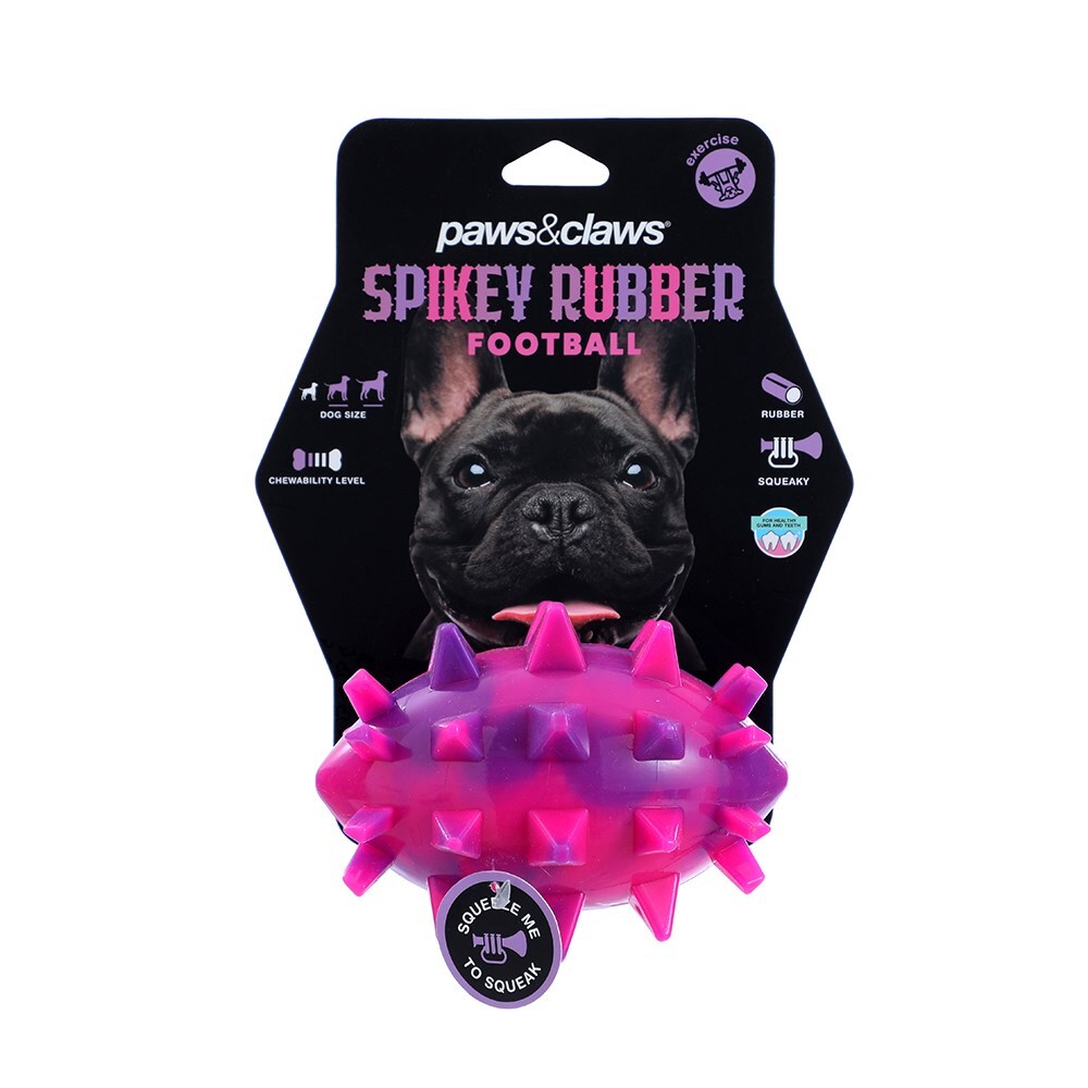 34511-paws-claws-spikey-durable-football-assorted-12x9-5cm