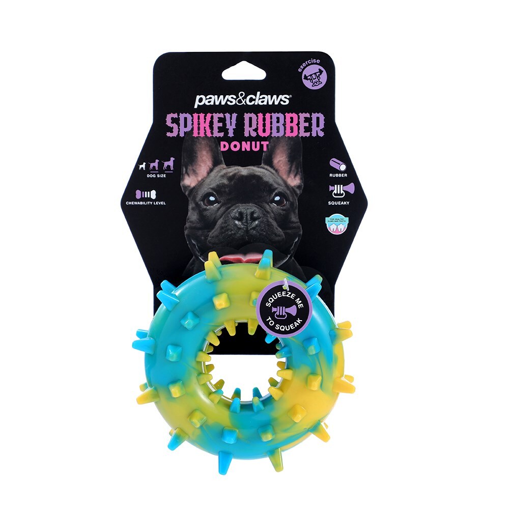 34528-paws-claws-spikey-durable-donut-assorted-14x6cm
