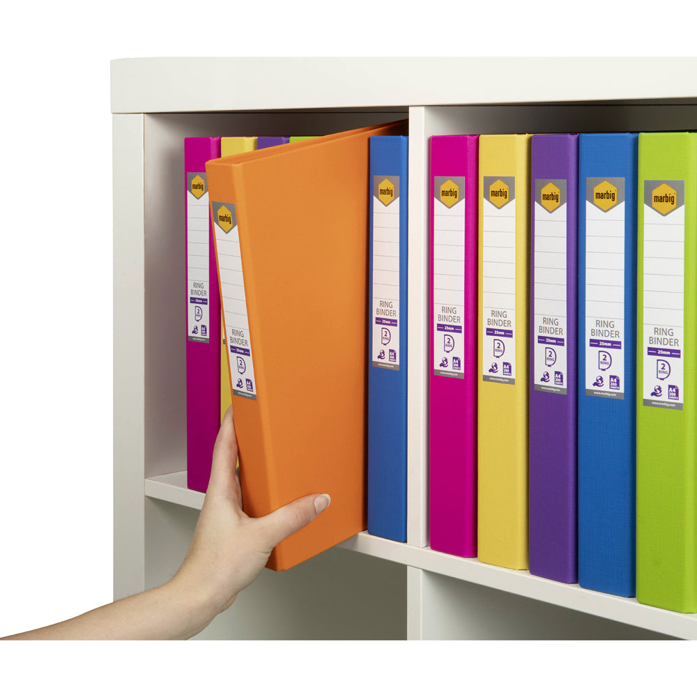 5012099-marbig-pe-linen-2-d-ring-25mm-a4-binder-assorted
