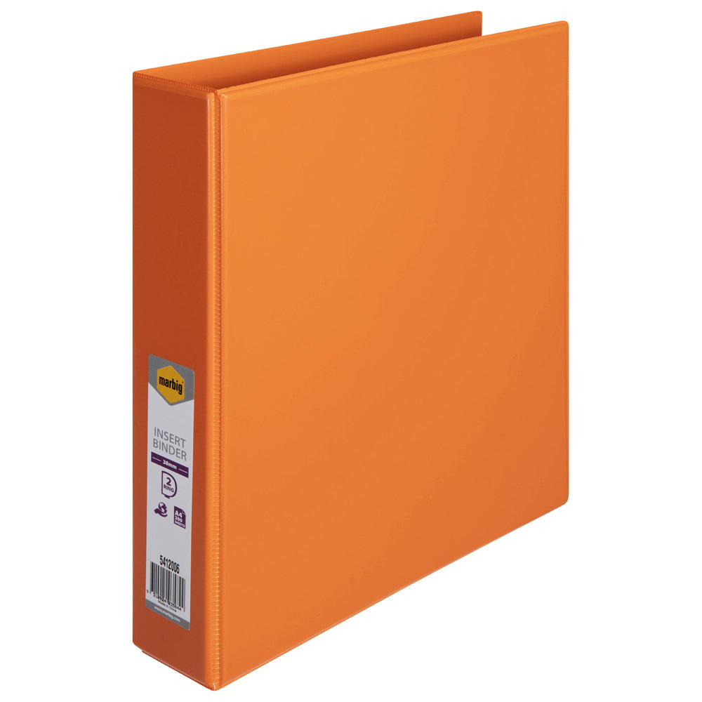 5412006-marbig-pp-clearview-2-d-ring-38mm-a4-insert-binder-file-organiser-orange