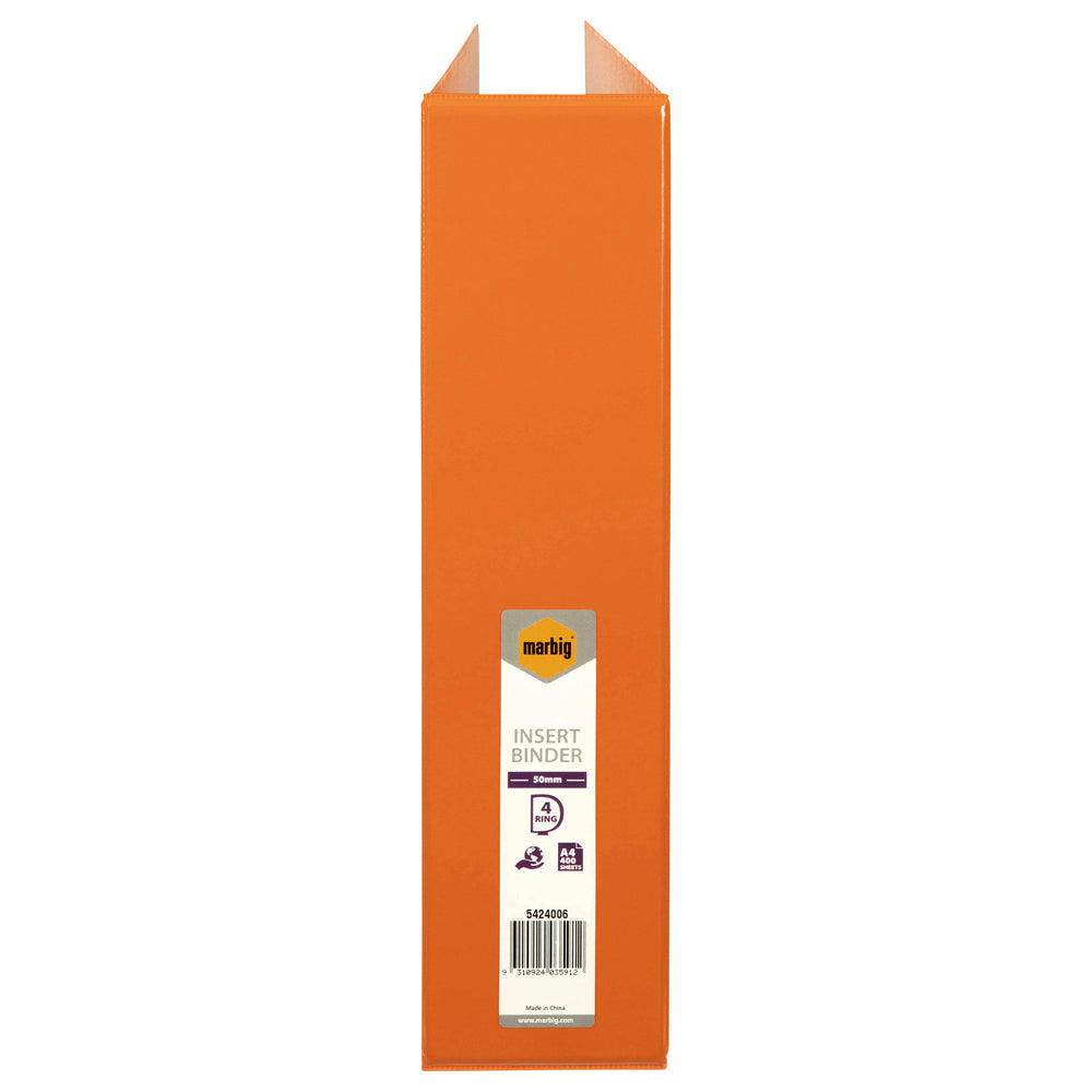 5424006-marbig-pp-clearview-4-d-ring-50mm-a4-insert-binder-file-organiser-orange