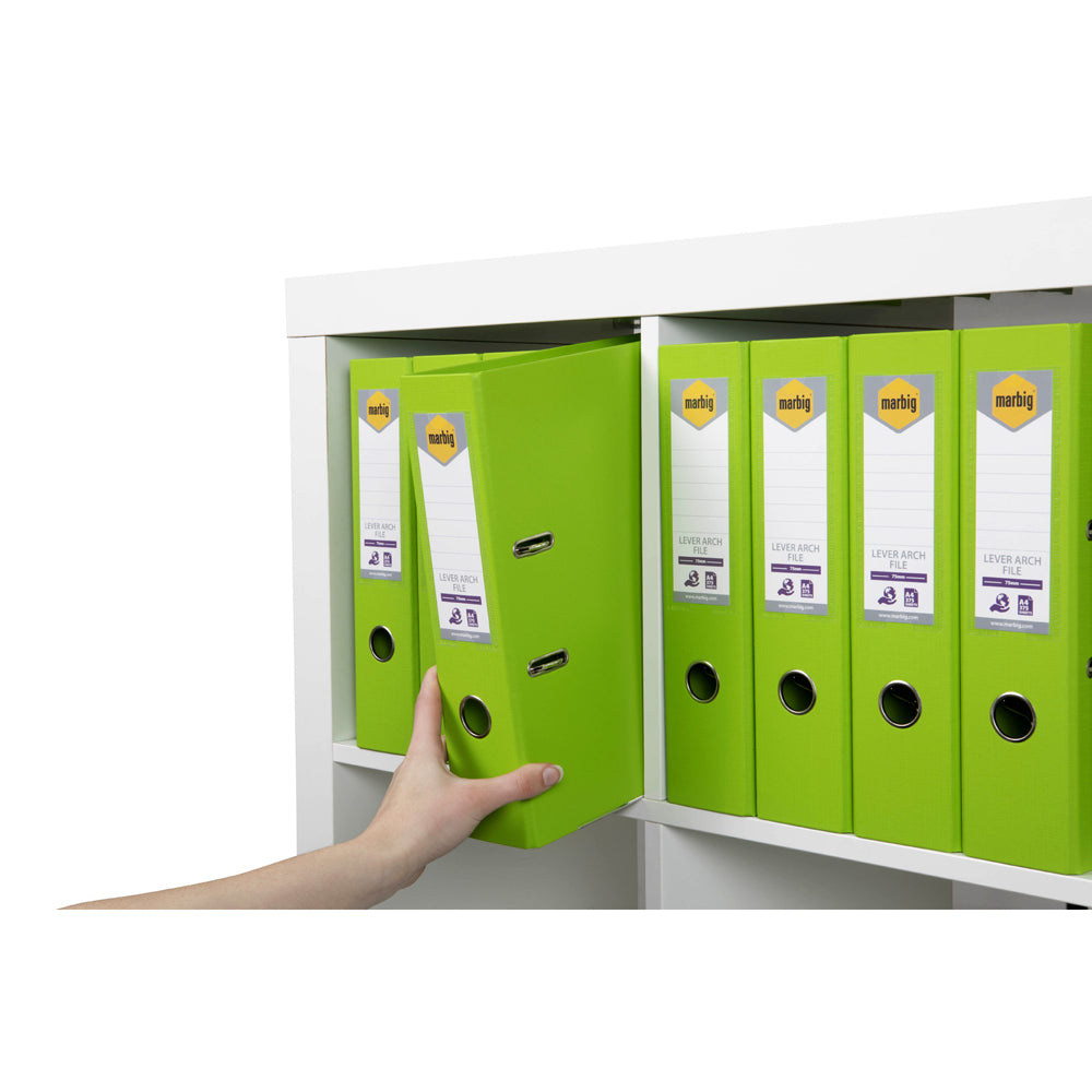 6601032-marbig-pe-lever-arch-file-folder-a4-document-organiser-lime
