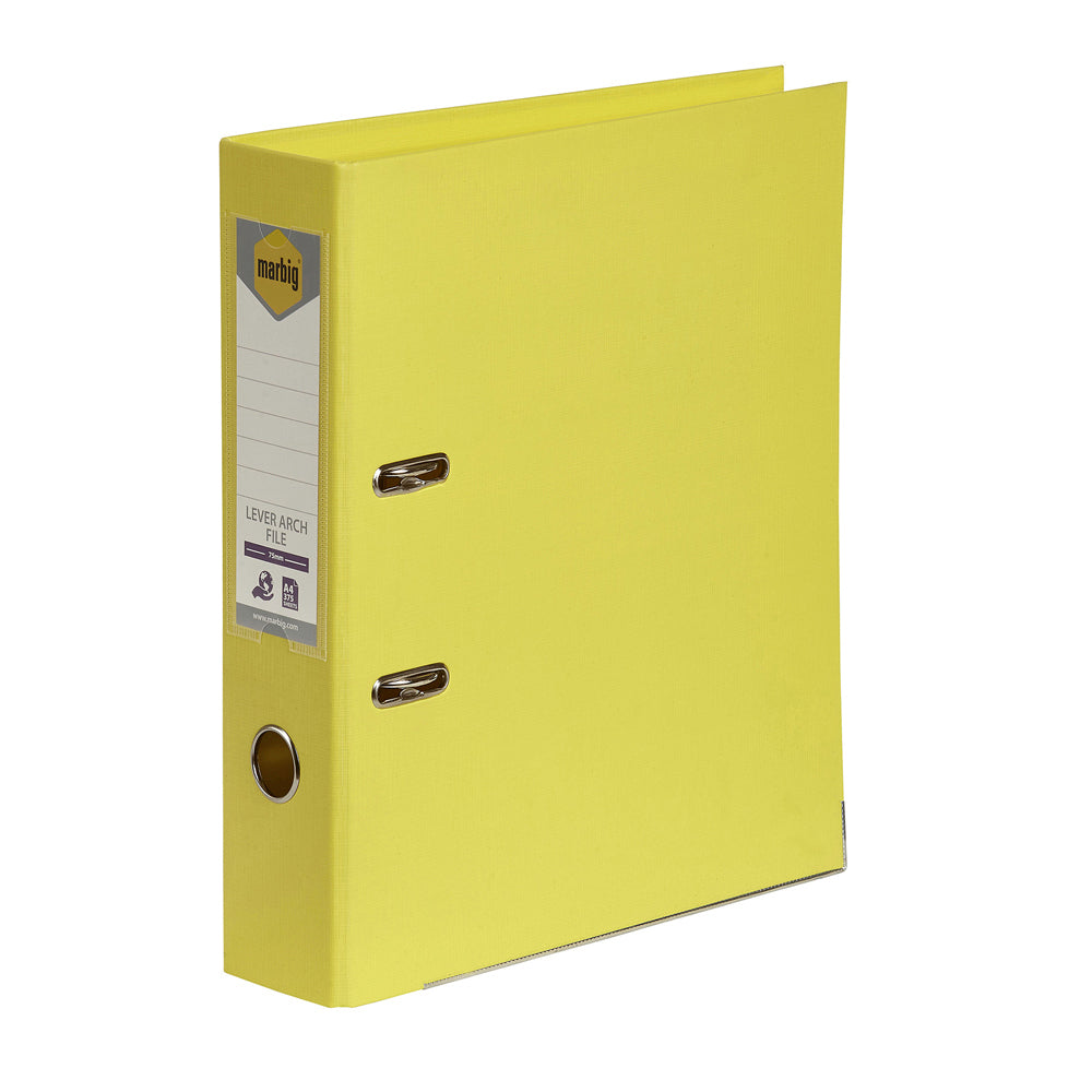 6601105-marbig-pe-lever-arch-file-folder-a4-document-organiser-lemon