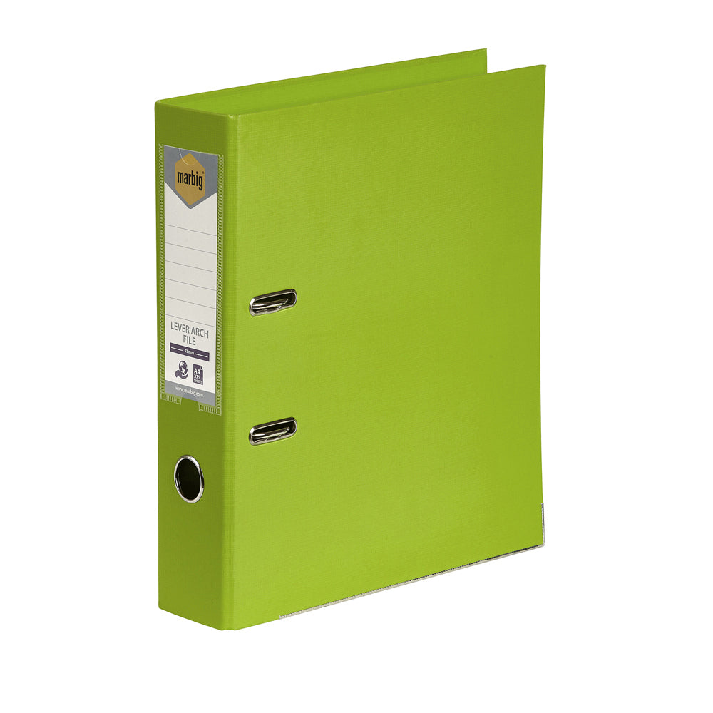 6601132-marbig-pe-lever-arch-file-folder-a4-document-organiser-lime