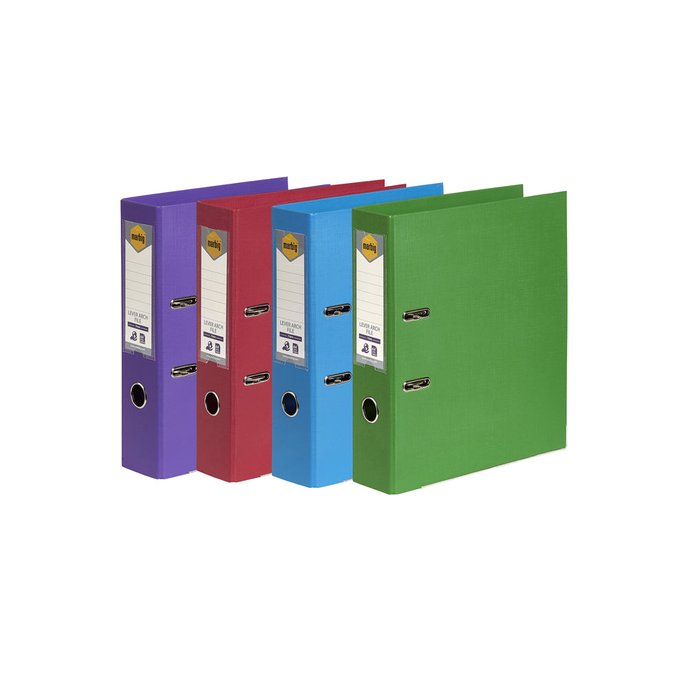 6602099-marbig-pe-lever-arch-file-folder-a4-document-organiser-assorted