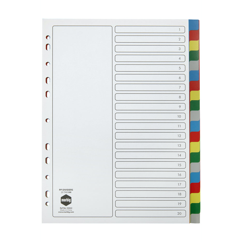 35022-marbig-pp-20-tab-coloured-a4-binder-divider-indices