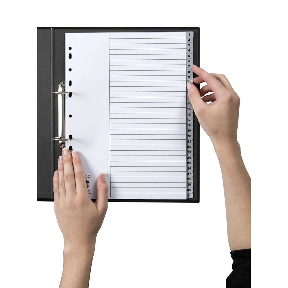 35040-marbig-pp-1-31-tab-a4-binder-indices-dividers-grey