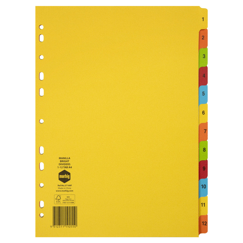 37160f-marbig-brights-1-12-tab-manilla-a4-ring-binder-dividers