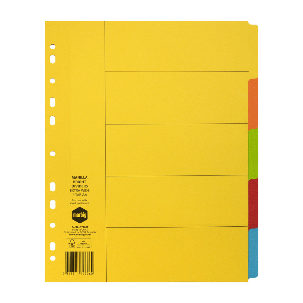 37180f-marbig-brights-extra-wide-5-tab-manilla-a4-ring-binder-divider