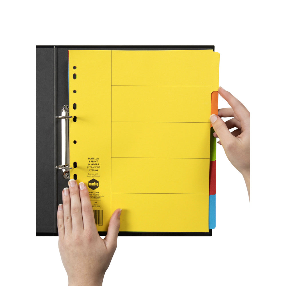 37180f-marbig-brights-extra-wide-5-tab-manilla-a4-ring-binder-divider