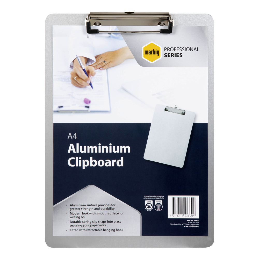 43300-marbig-aluminium-a4-clipboard-w-lever-clip-silver