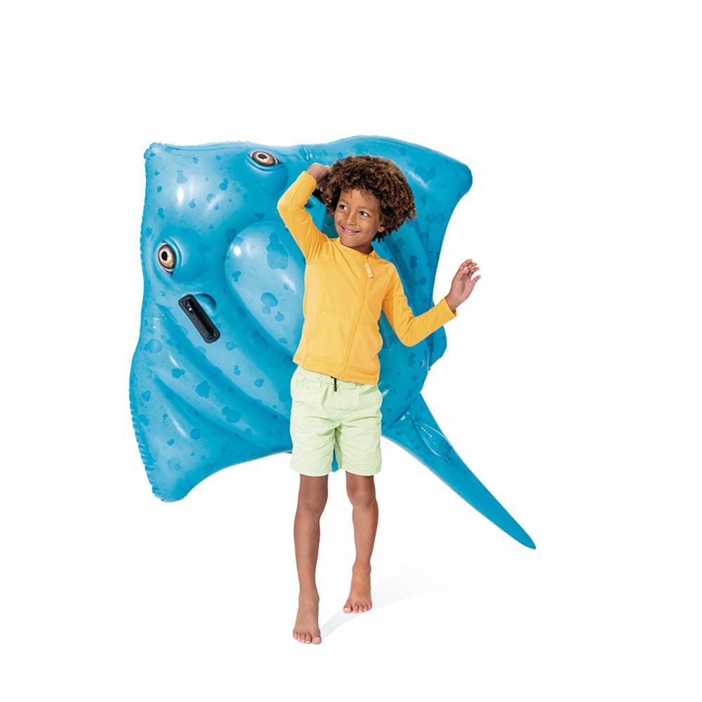 57576np-intex-stingray-kids-childrens-inflatable-ride-on-pool-toy-blue-white