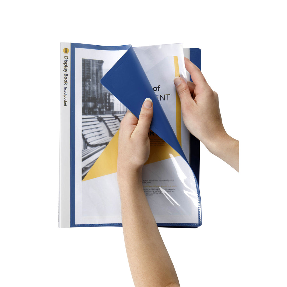 2003601-marbig-40-page-a4-non-refillable-display-book-w-cover-blue