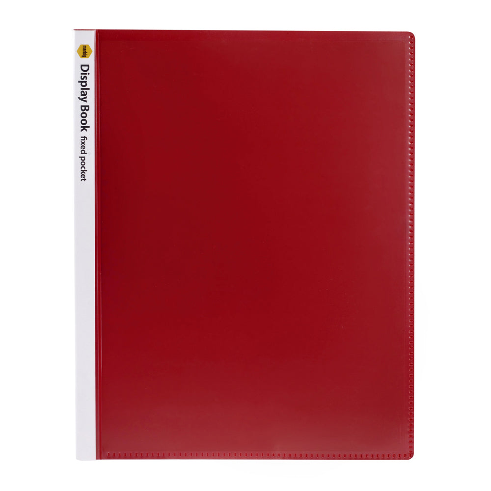 2003603-marbig-40-page-a4-non-refillable-display-book-w-cover-red