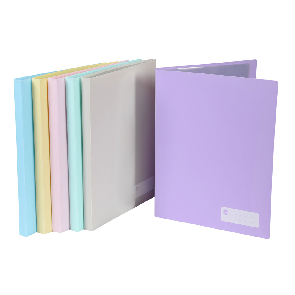 2005599-marbig-20-pocket-a4-non-refillable-display-book-pastel-assorted