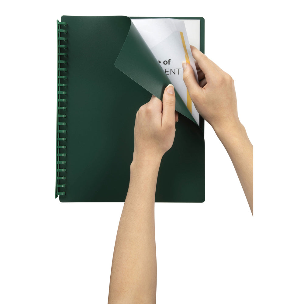 2007028-marbig-20-pocket-a4-refillable-document-display-book-dark-green