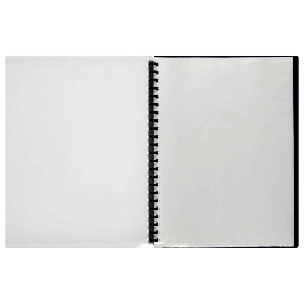 2007202-marbig-20-pocket-a4-refillable-display-book-clear-front-black