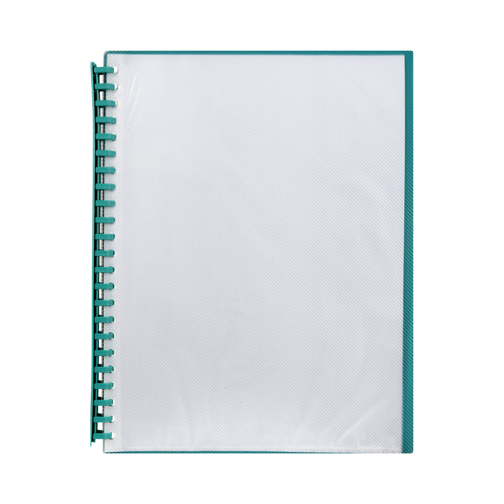 2007204-marbig-20-pocket-a4-refillable-display-book-clear-front-green