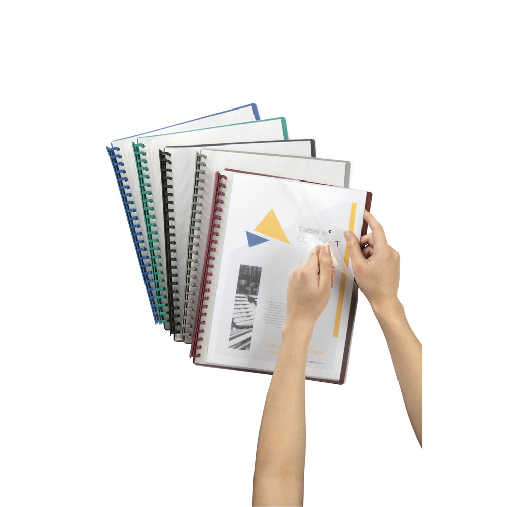 2007299-marbig-20-pocket-a4-refillable-display-book-clear-front-assorted