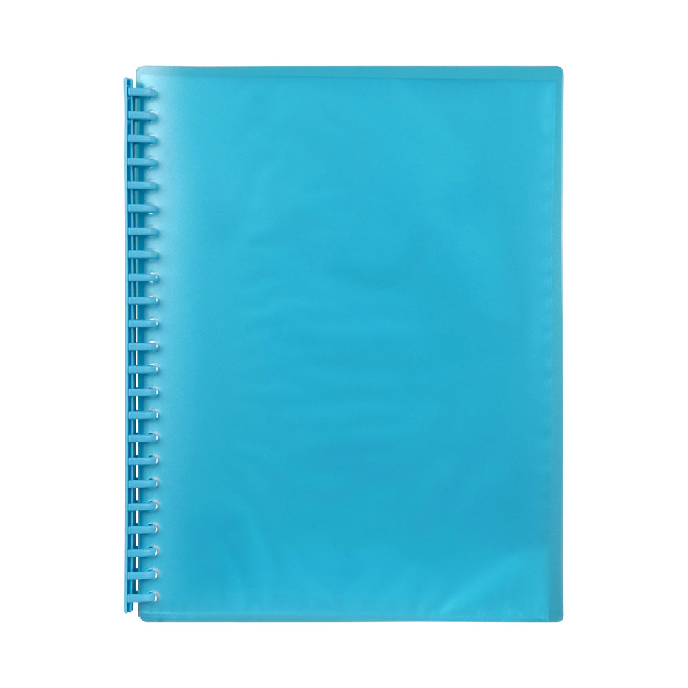 2007301-marbig-20-pocket-a4-refillable-display-book-translucent-marine