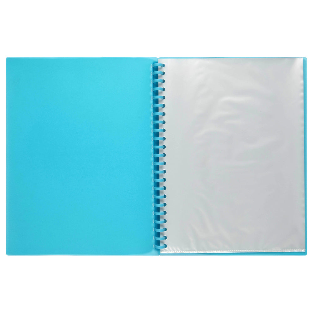 2007301-marbig-20-pocket-a4-refillable-display-book-translucent-marine
