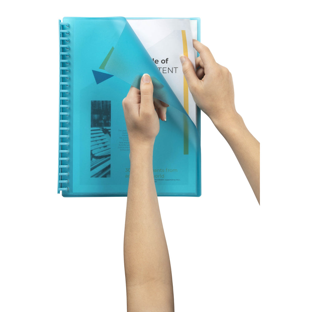 2007301-marbig-20-pocket-a4-refillable-display-book-translucent-marine