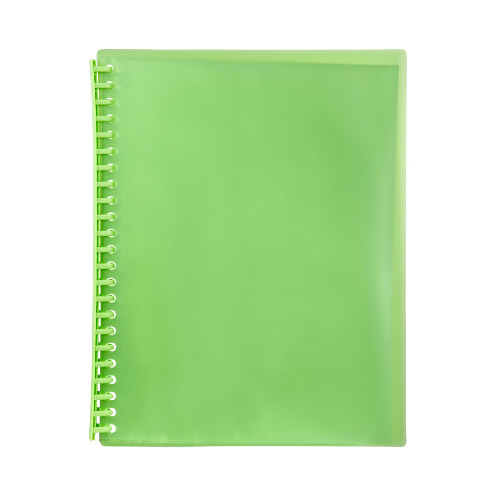 2007304-marbig-20-pocket-a4-refillable-display-book-translucent-lime