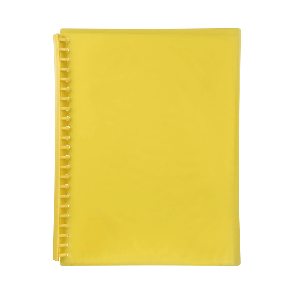 2007305-marbig-20-pocket-a4-refillable-display-book-translucent-yellow