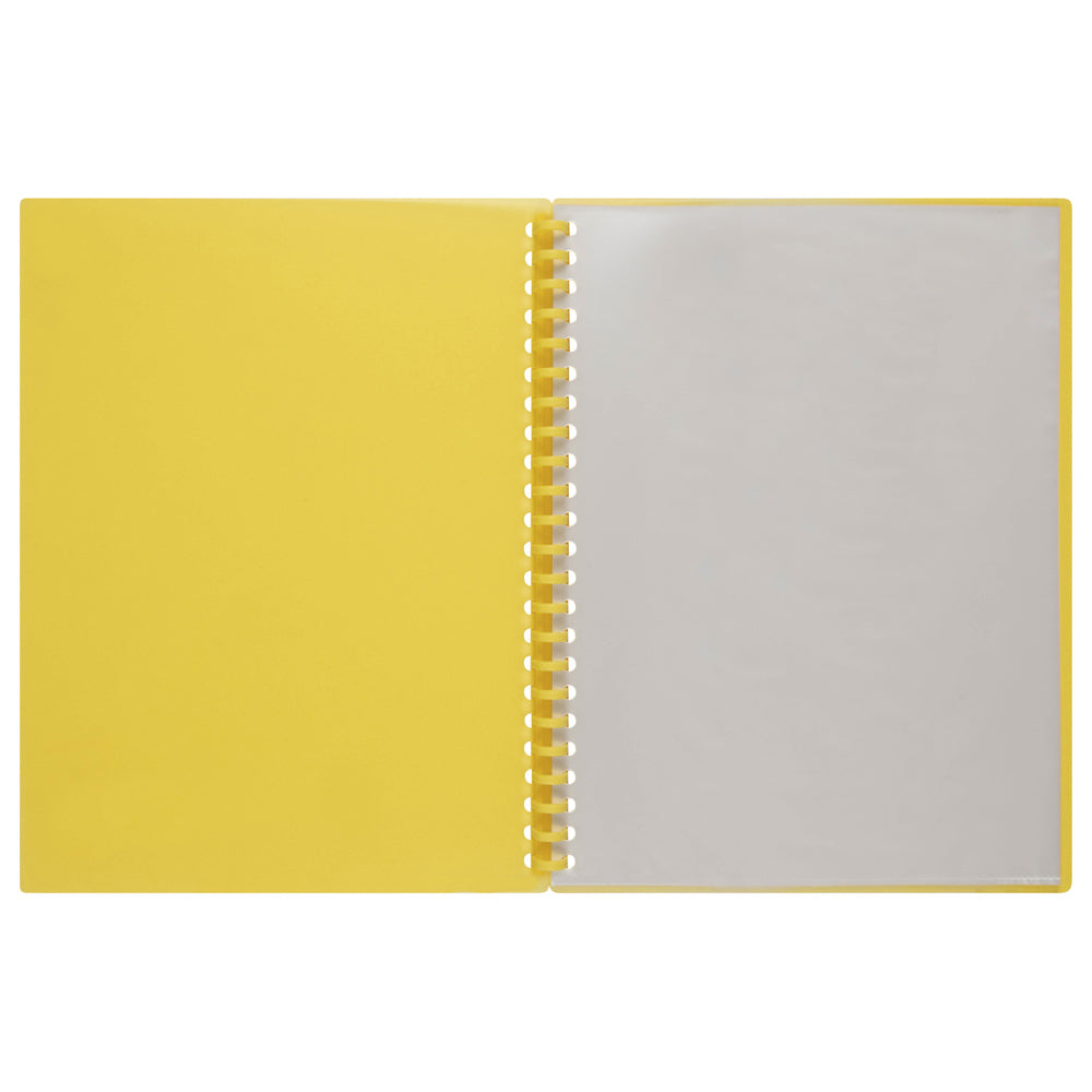 2007305-marbig-20-pocket-a4-refillable-display-book-translucent-yellow