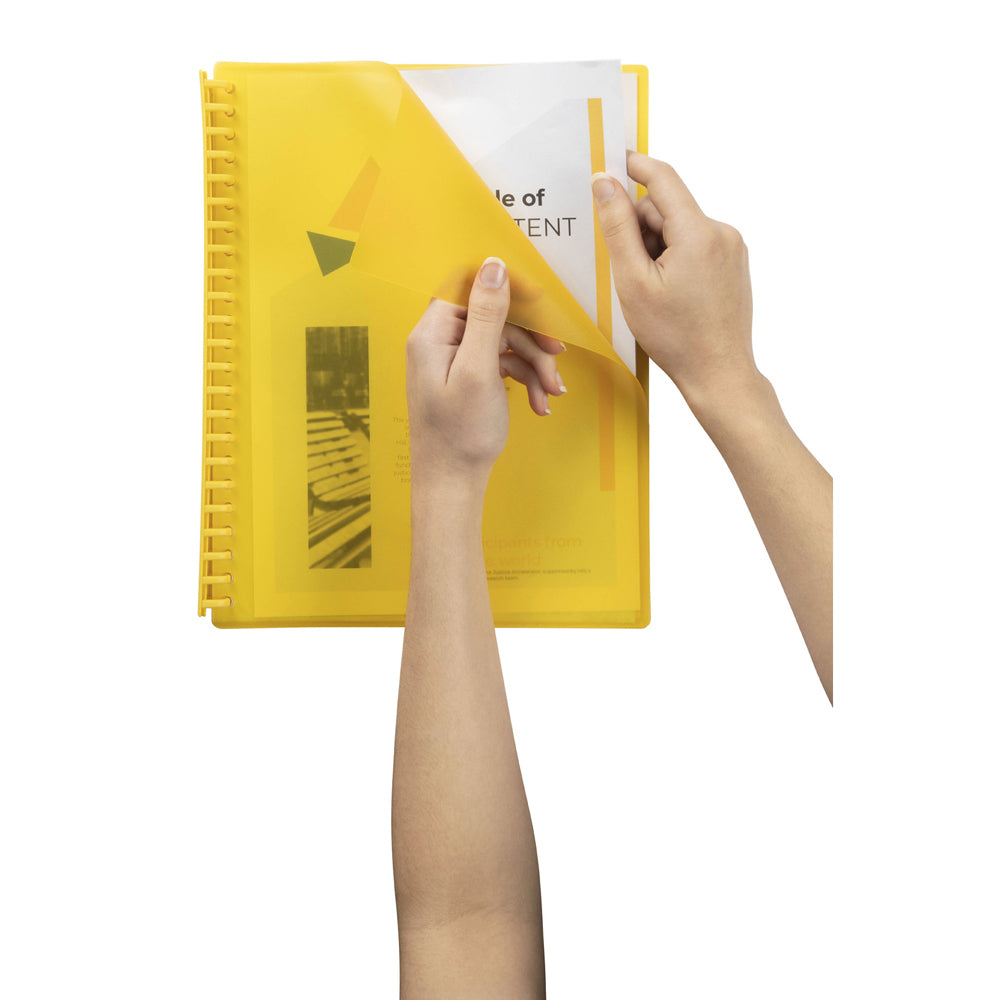 2007305-marbig-20-pocket-a4-refillable-display-book-translucent-yellow