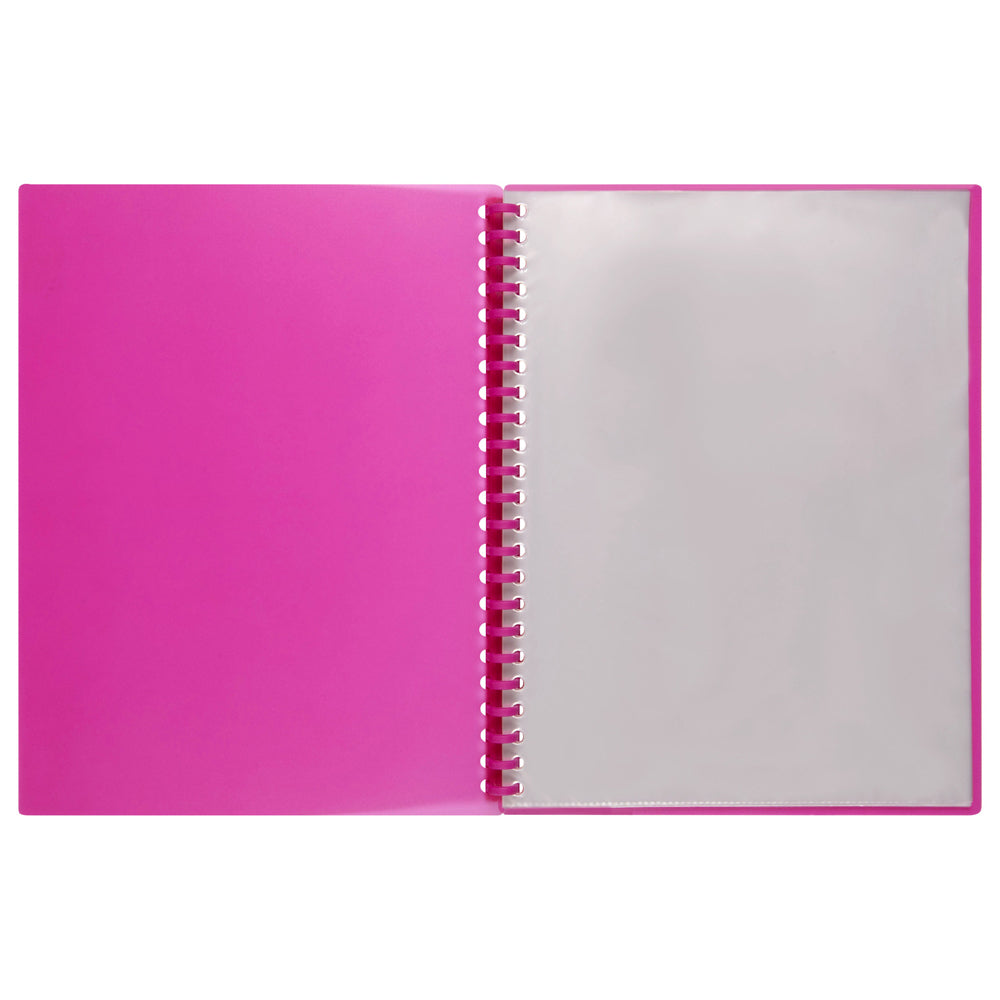2007309-marbig-20-pocket-a4-refillable-display-book-translucent-pink