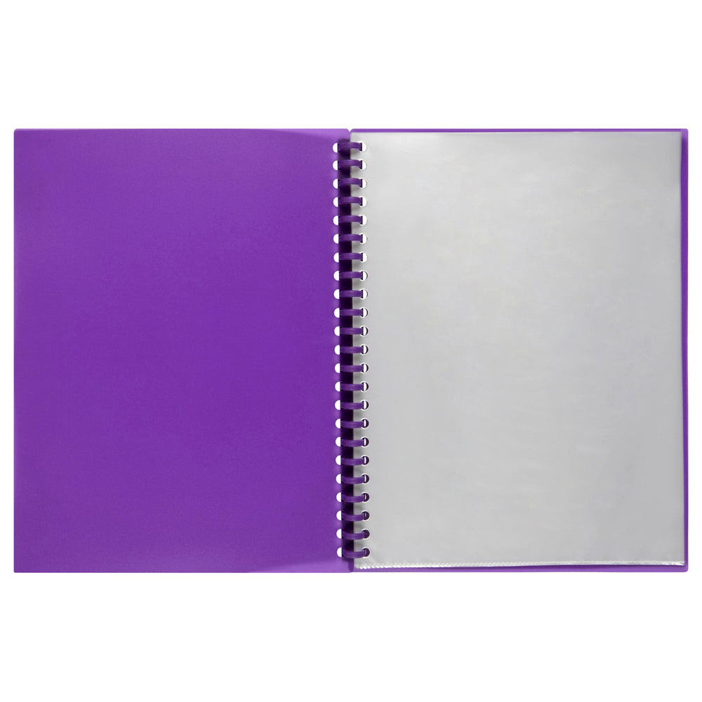 2007319-marbig-20-pocket-a4-refillable-display-book-translucent-purple