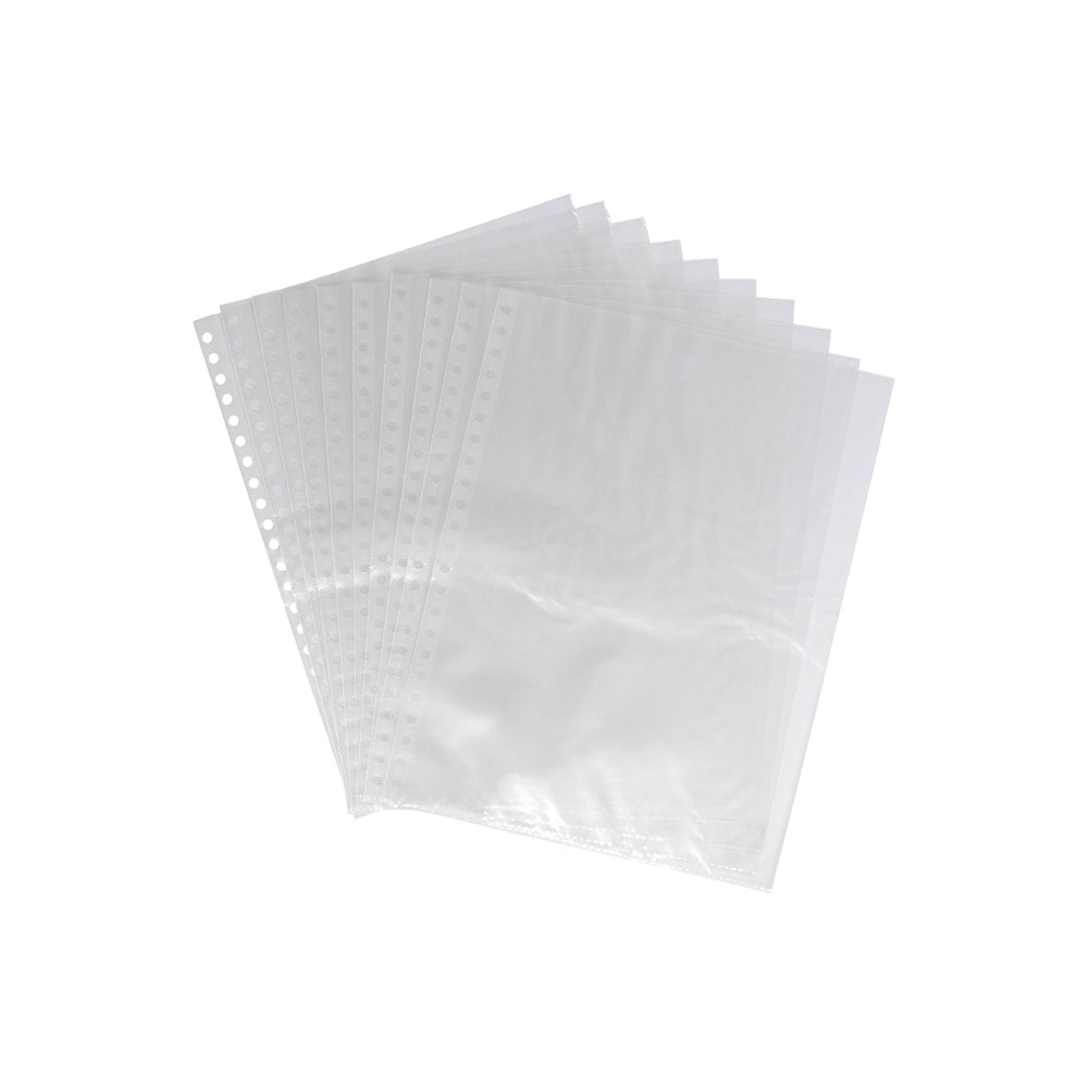 2008000-10pc-marbig-a4-refillable-display-book-refills-clear