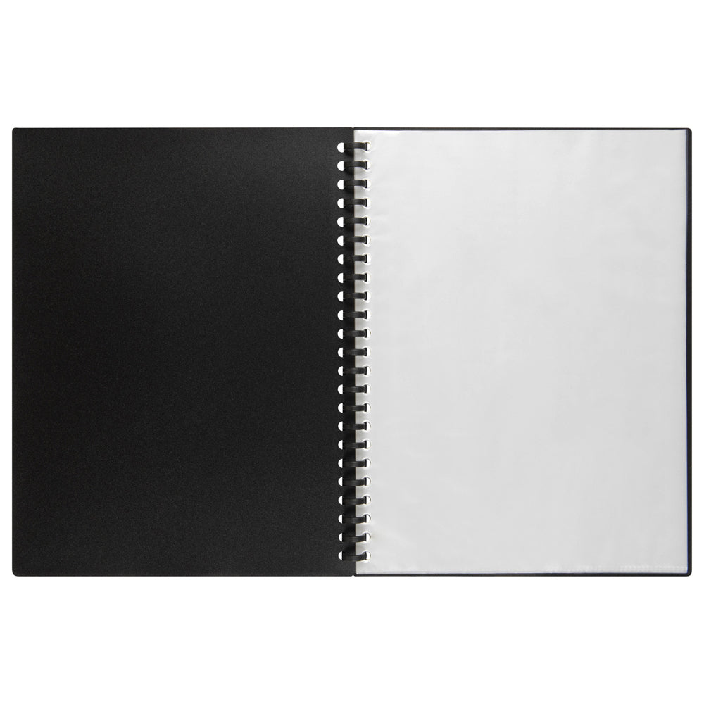 2008402-marbig-20-pocket-a4-refillable-clearview-display-book-black