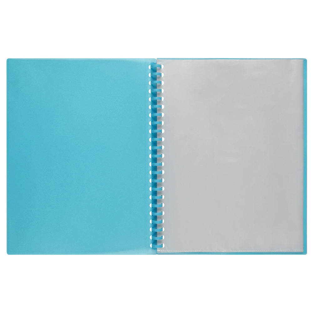 2008501-marbig-20-pocket-a4-refillable-clearview-display-book-translucent-marine
