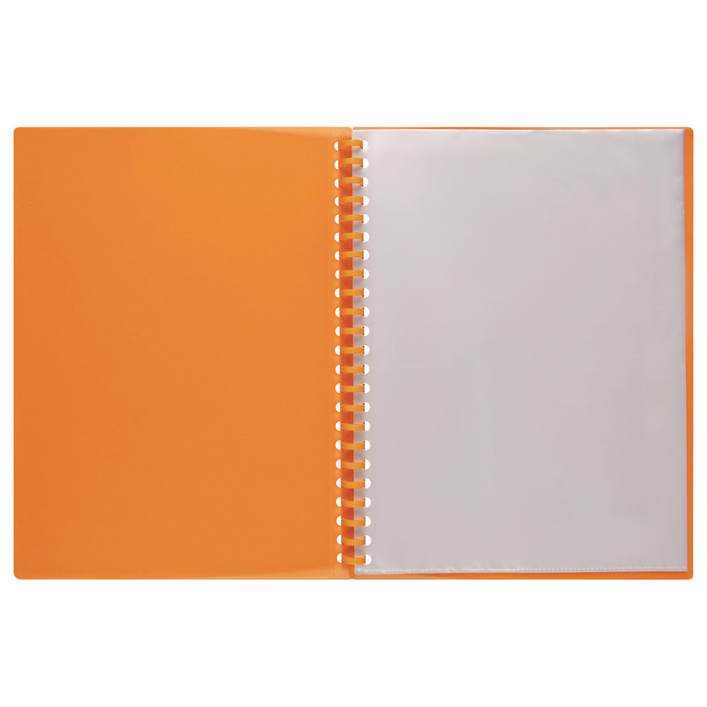 2008506-marbig-20-pocket-a4-refillable-clearview-display-book-translucent-orange