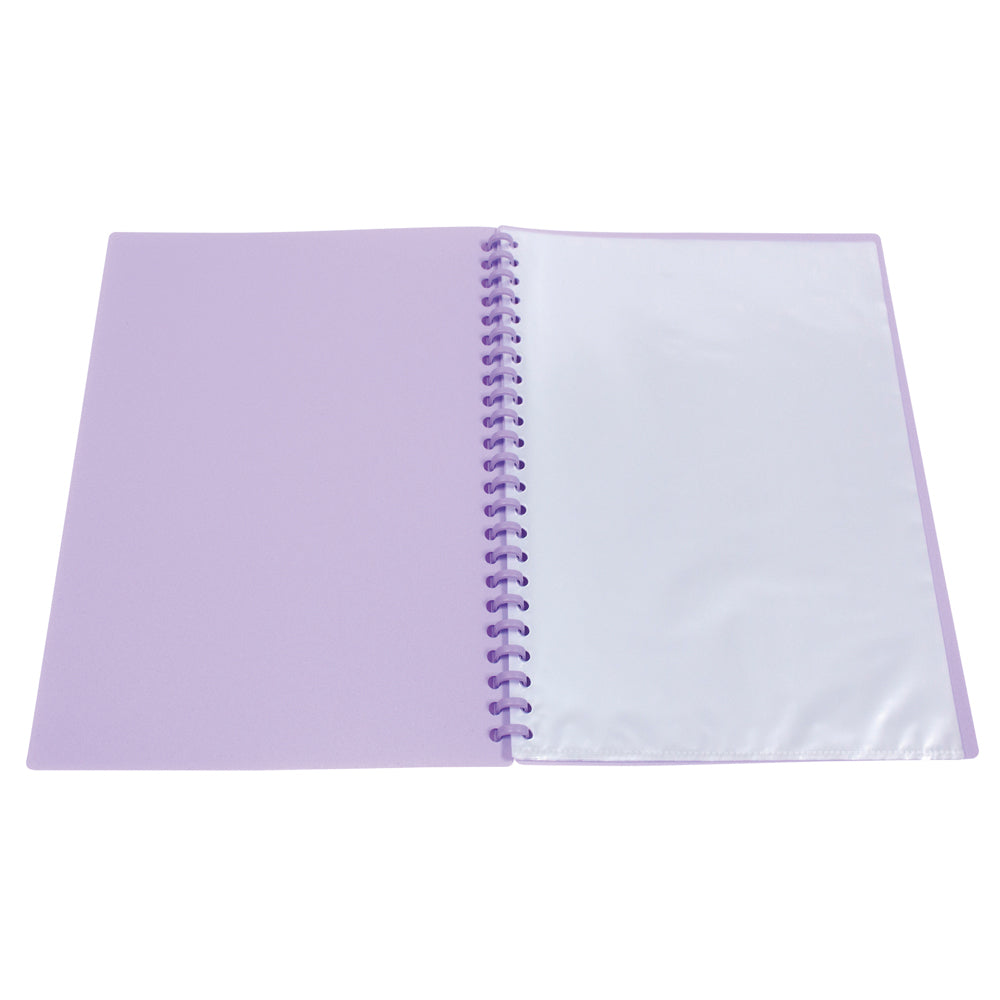 2008619-marbig-20-pocket-a4-refillable-display-book-w-insert-cover-purple